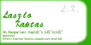 laszlo kaptas business card